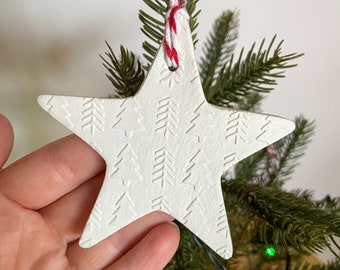 Handmade Christmas Decoration, Clay Christmas Decorations, Star for Christmas Tree