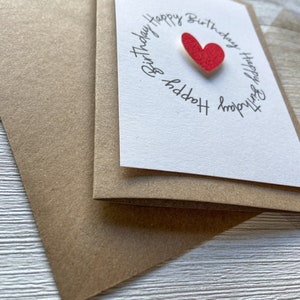 Birthday Card, Heart Birthday Card, Personalised Birthday Card image 4