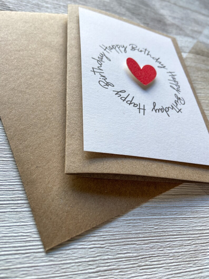 Birthday Card, Heart Birthday Card, Personalised Birthday Card image 4