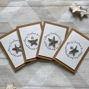 Handmade Christmas Card, Holiday Card, Cute Star Xmas Card, Christmas Greetings Card image 2