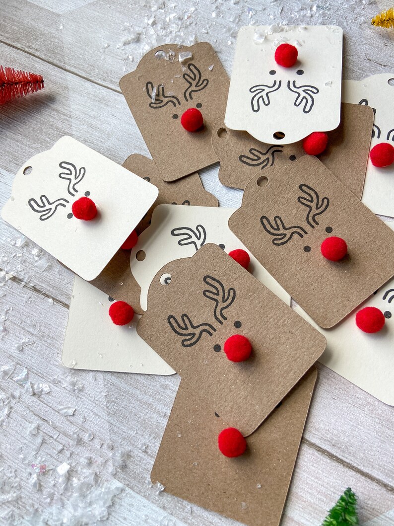 Reindeer Christmas Gift Tags with Twine, Pack of 6, Choice of Twine Colour, Christmas Tags image 7