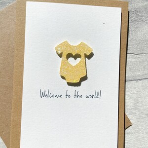 New Baby Card, Sparkle Baby Grow Card, Welcome to the world Card, Card for New Baby image 7