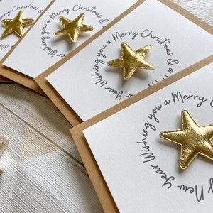 Handmade Christmas Card, Holiday Card, Cute Star Xmas Card, Christmas Greetings Card image 8