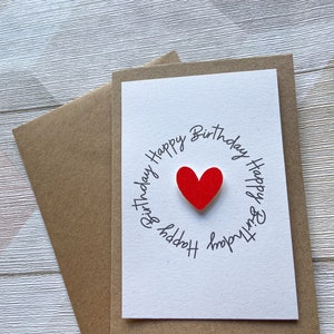 Birthday Card, Heart Birthday Card, Personalised Birthday Card image 5