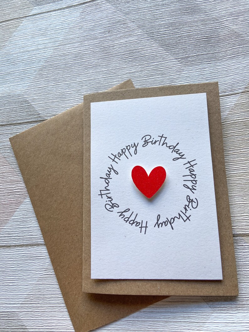 Birthday Card, Heart Birthday Card, Personalised Birthday Card image 5