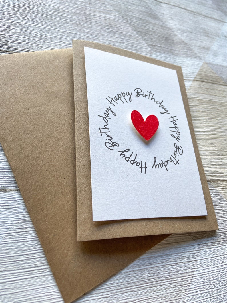 Birthday Card, Heart Birthday Card, Personalised Birthday Card image 6