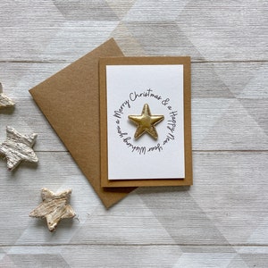Handmade Christmas Card, Holiday Card, Cute Star Xmas Card, Christmas Greetings Card image 6