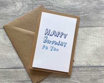 Handmade Birthday Card, Happy Birthday to You, Simple Birthday, Doodle card