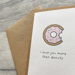 I love You More Than Donuts Card, Anniversary Card, Valentine's Day Card image 2