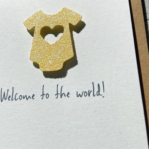 New Baby Card, Sparkle Baby Grow Card, Welcome to the world Card, Card for New Baby image 8