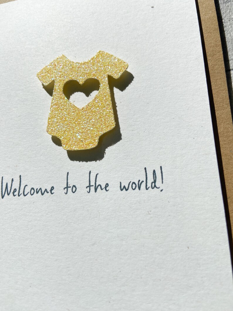 New Baby Card, Sparkle Baby Grow Card, Welcome to the world Card, Card for New Baby image 8