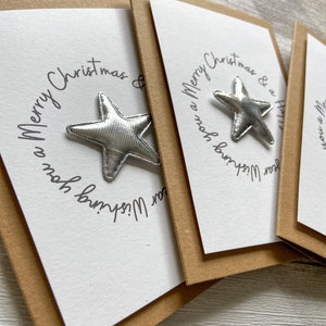 Handmade Christmas Card, Holiday Card, Cute Star Xmas Card, Christmas Greetings Card image 5