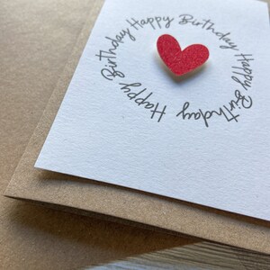 Birthday Card, Heart Birthday Card, Personalised Birthday Card image 2