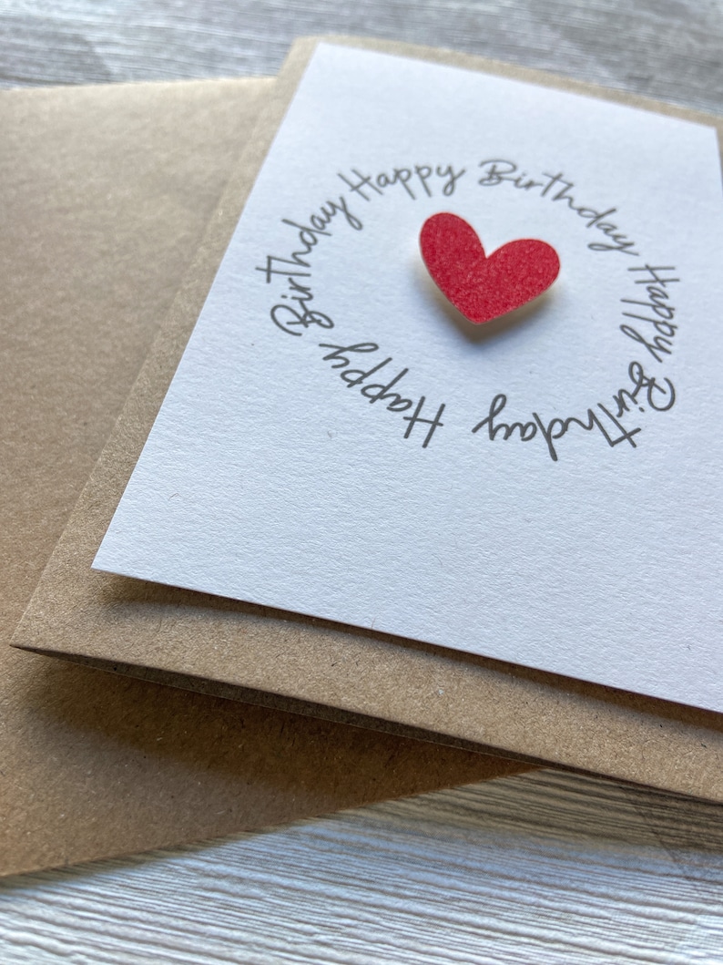 Birthday Card, Heart Birthday Card, Personalised Birthday Card image 2