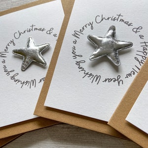 Handmade Christmas Card, Holiday Card, Cute Star Xmas Card, Christmas Greetings Card image 4