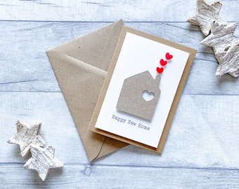 New Home Card, Happy New Home Card, New Home Card for Friend, Heart House, Love Hearts, Love Home