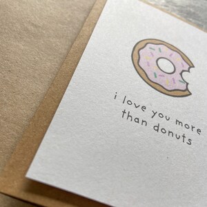 I love You More Than Donuts Card, Anniversary Card, Valentine's Day Card image 6