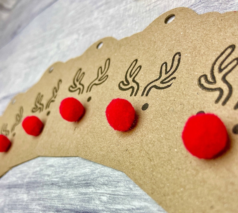 Reindeer Christmas Gift Tags with Twine, Pack of 6, Choice of Twine Colour, Christmas Tags image 2
