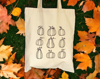 Pumpkin Tote Bag, 100% Cotton, shopping bag, reusable bag