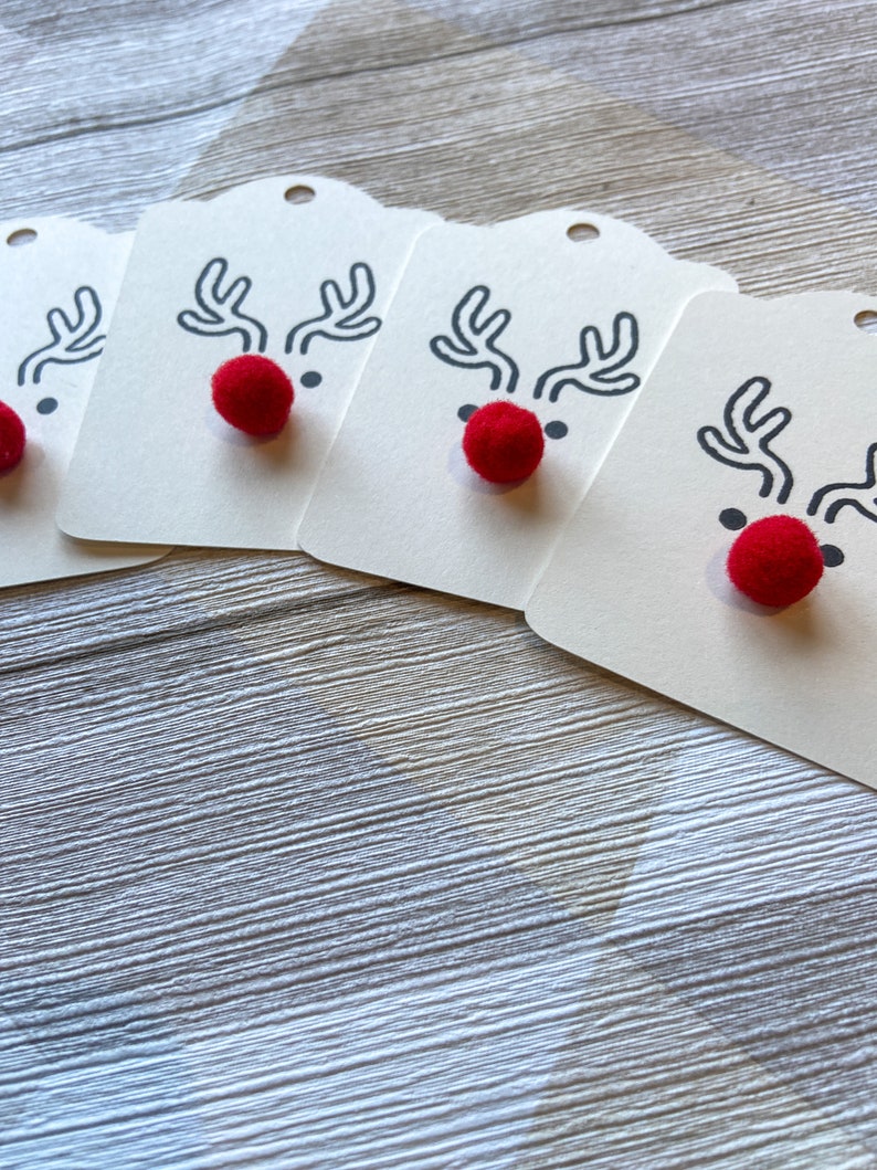 Reindeer Christmas Gift Tags with Twine, Pack of 6, Choice of Twine Colour, Christmas Tags image 5