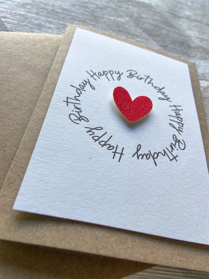 Birthday Card, Heart Birthday Card, Personalised Birthday Card image 3