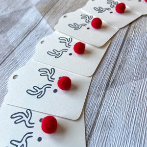 Reindeer Christmas Gift Tags with Twine, Pack of 6, Choice of Twine Colour, Christmas Tags image 6