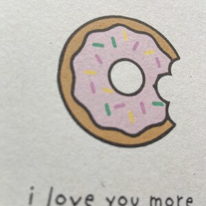 I love You More Than Donuts Card, Anniversary Card, Valentine's Day Card image 4