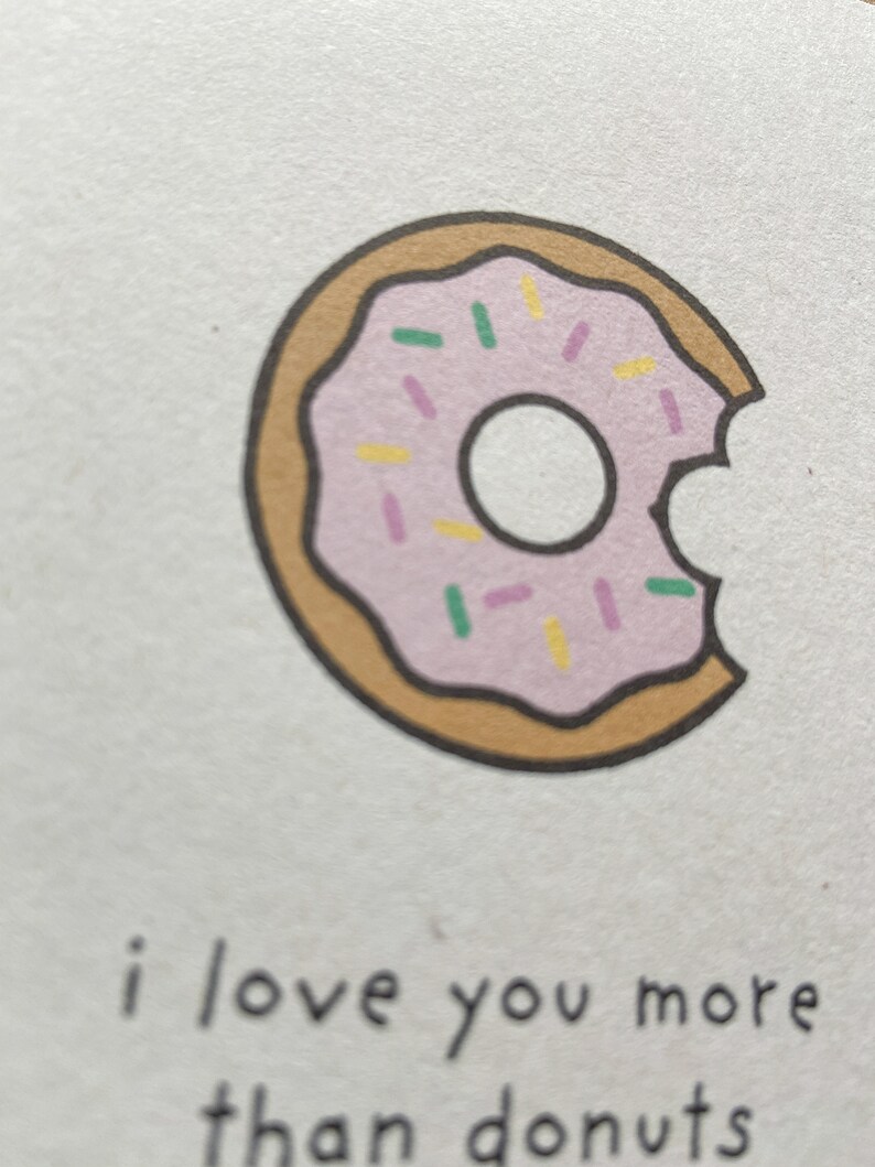 I love You More Than Donuts Card, Anniversary Card, Valentine's Day Card image 4