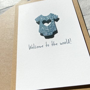 New Baby Card, Sparkle Baby Grow Card, Welcome to the world Card, Card for New Baby image 5