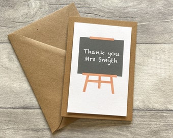 Personalised Thank You Teacher Card, End of Term Cards for Teachers, End of School Year, Cards to say thanks for teacher