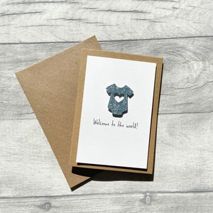 New Baby Card, Sparkle Baby Grow Card, Welcome to the world Card, Card for New Baby image 4