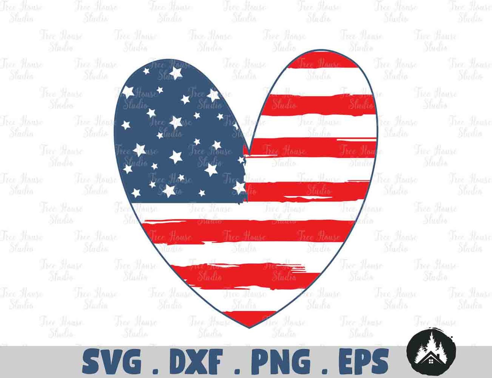 Distressed Heart Flag SVG Heart Flag Usa Svg Four of July - Etsy