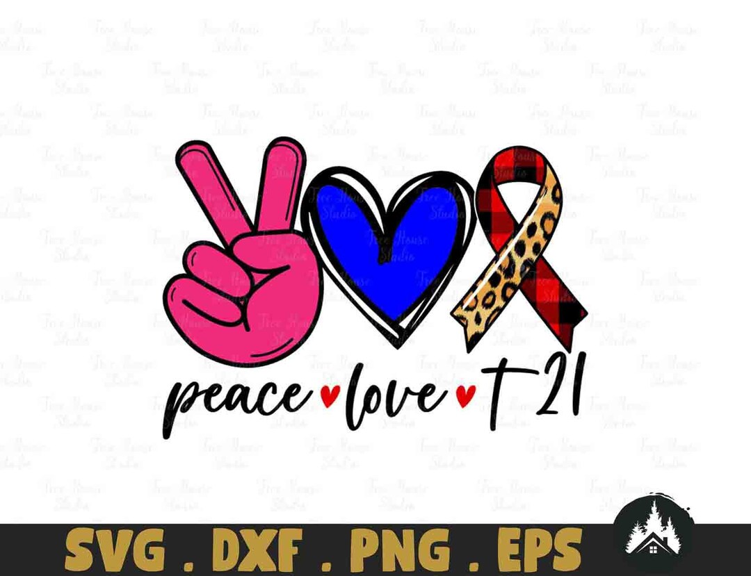 Peace Love T21 Down Syndrom svg dxf Leopard PNG Print Datei - Etsy.de