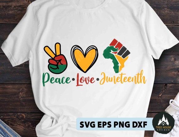 Download Peace Love Juneteenth SVG DXF Sublimation Png Digital | Etsy