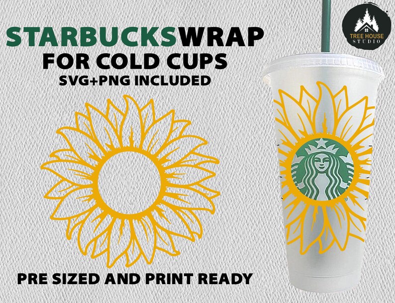 Download Sunflower Starbucks Coffee SVG PNG Summer Starbucks coffee ...