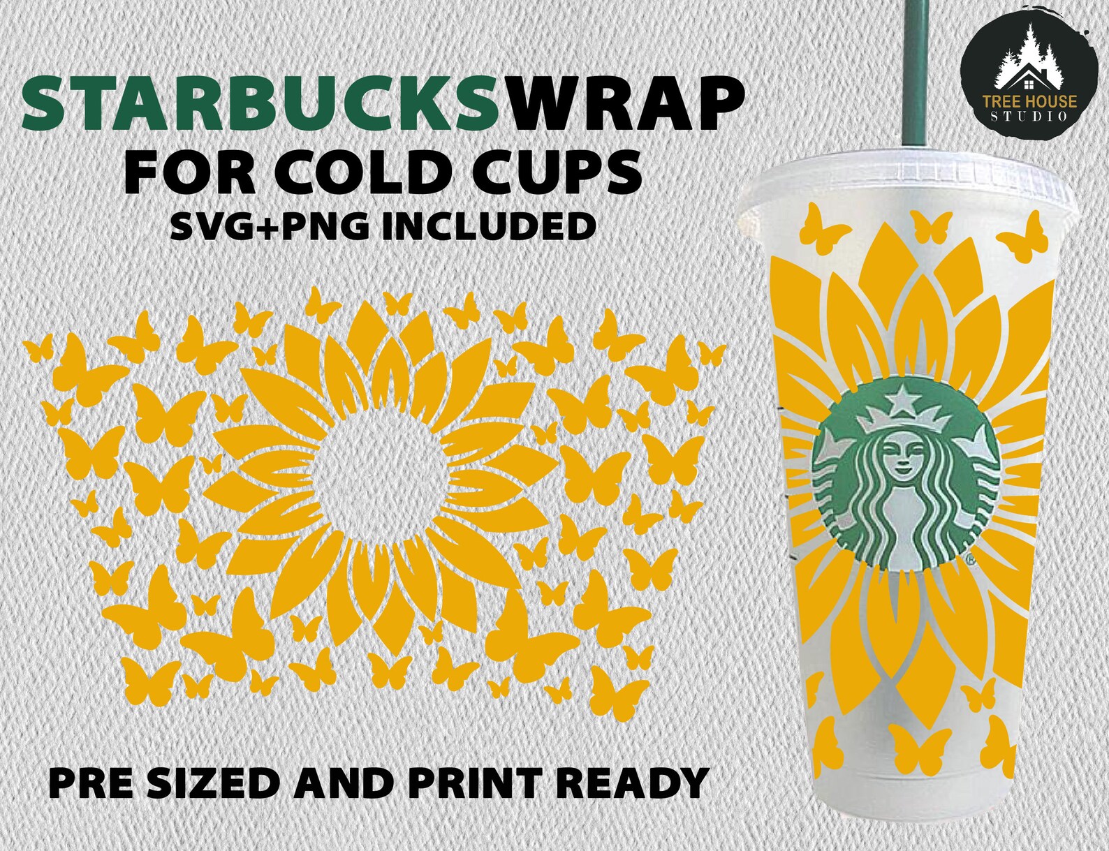 Free Free 197 Sunflower Butterfly Starbucks Svg SVG PNG EPS DXF File