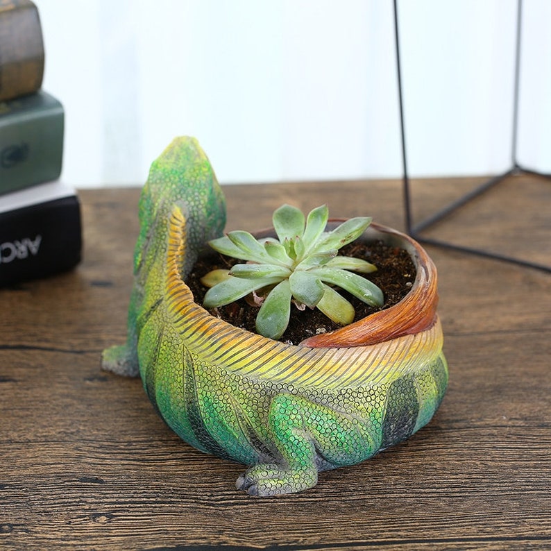 Lizard Ceramic Flower Vase Outdoor Pot Plant Etsy