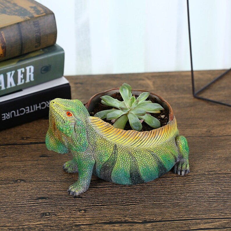 Lizard Ceramic Flower Vase Outdoor Pot Plant Etsy