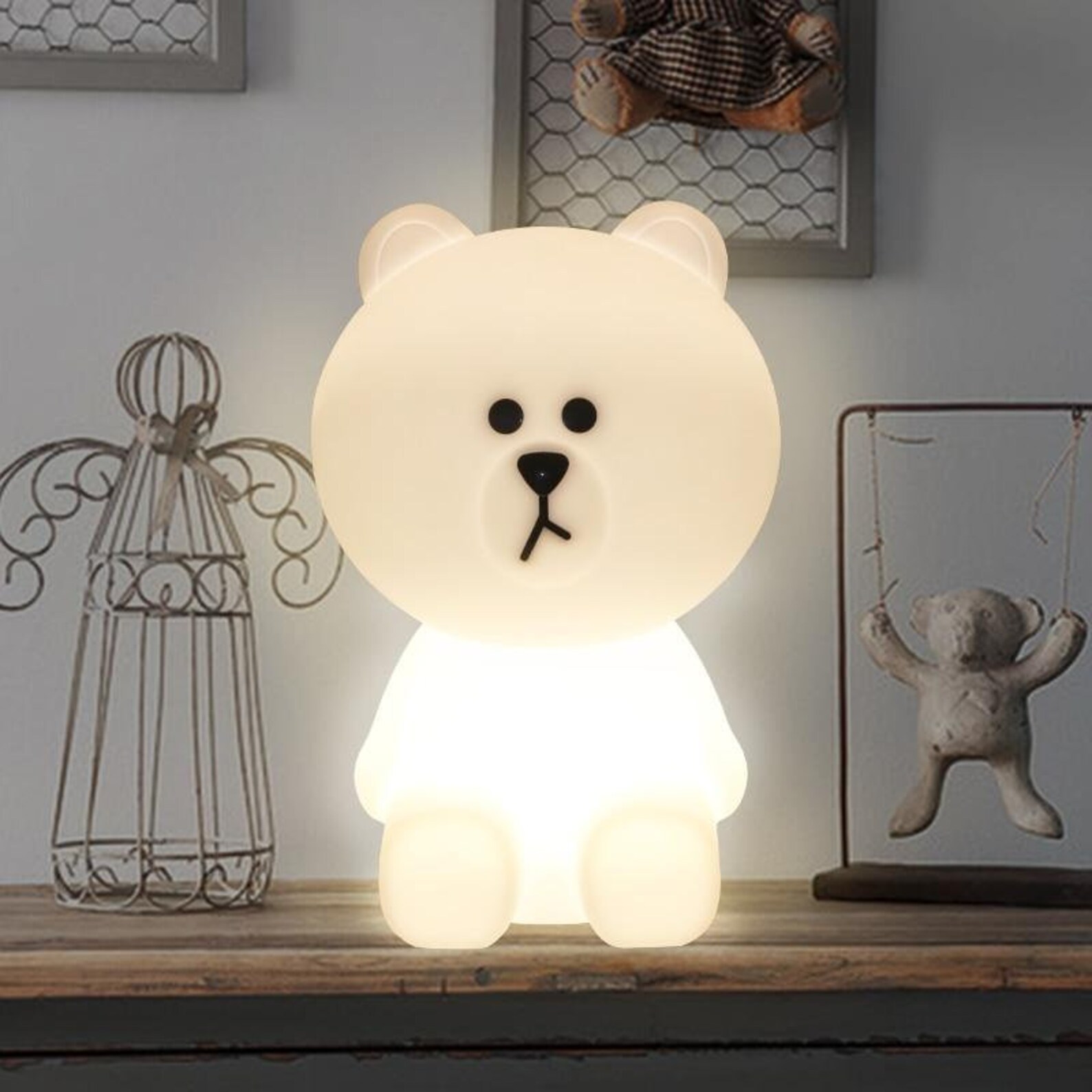Brown Bear lamp LED Children's night light table lamp Etsy