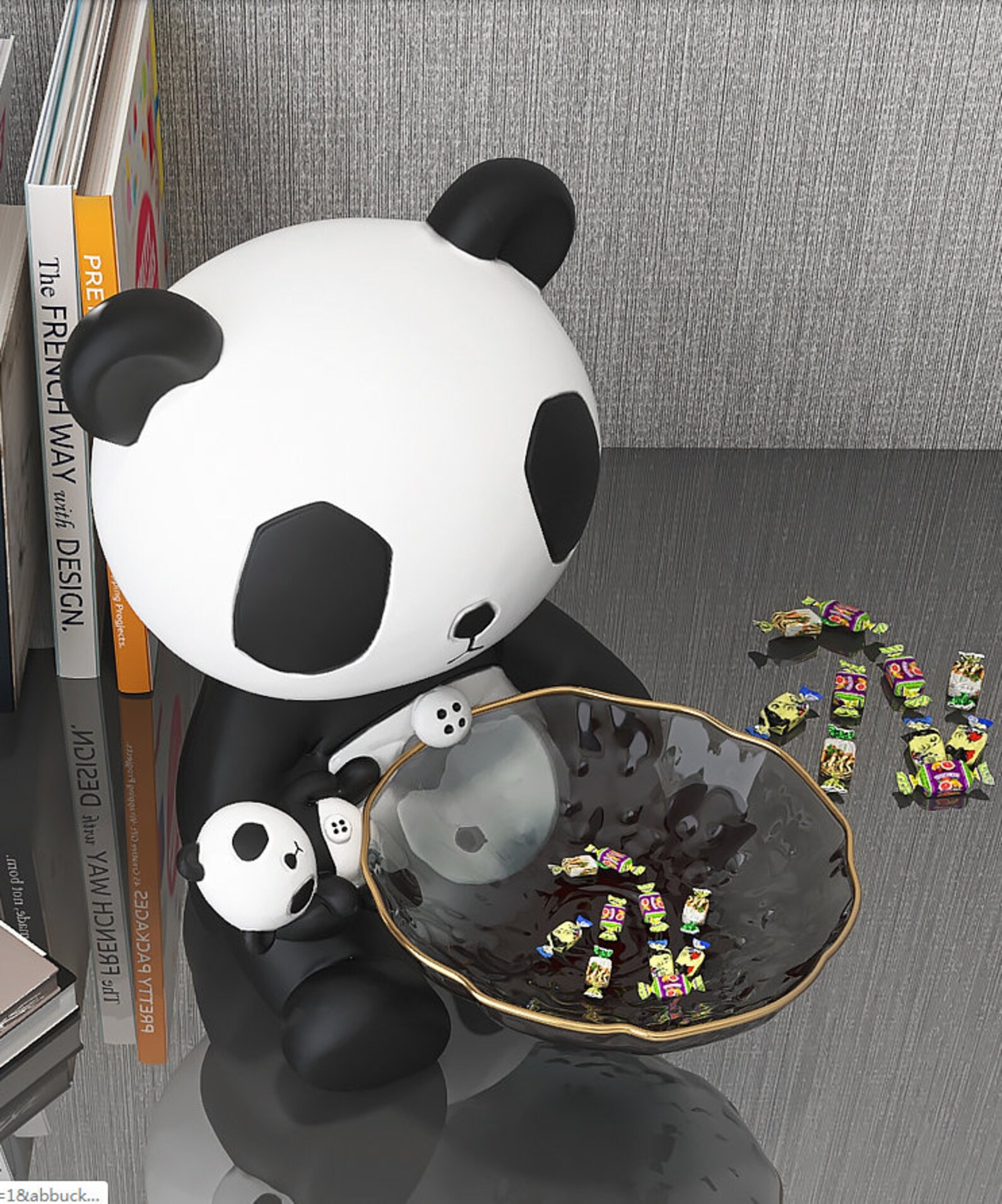 Modern Panda Glass Storage Ornament Living Room TV Cabinet | Etsy