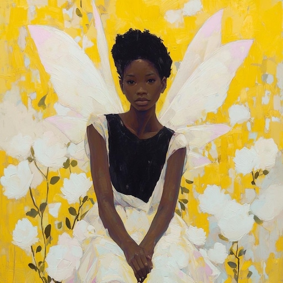 Black Girl Fairy Art Print: Yellow Dress, Floral Crown, Boho Home Decor - Etsy Black Girl Fairy Art Print: Yellow Dress, Floral Crown, Boho Home Decor - Etsy