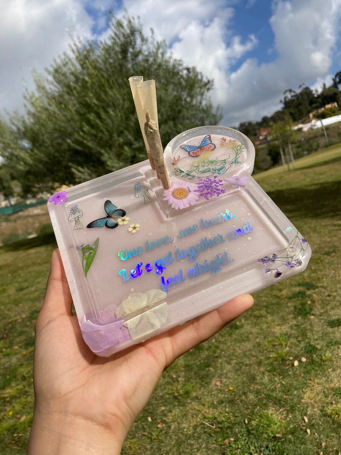 Rolling Trayepoxy Resin Art Handmade Sectional Tray Etsy