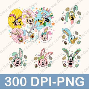 Mickey And Friend Happy Easter Png Bundle, Cartoon Easter Png, Disney Happy Easter Png, Bunny Easter Png, Disney Easter Png, Easter Png