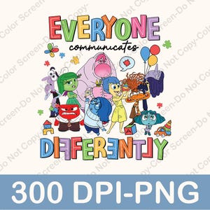 Iedereen communiceert anders png, emotie cartoon png, leraar autisme png, neurodiversiteit png, geschenk snelheid leraar, autisme png