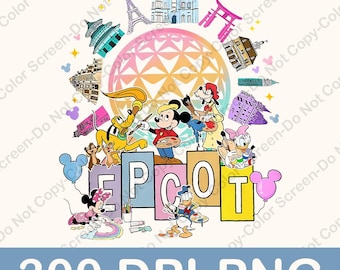 Epcot Center Mouse and Friends Artist Png, Disney Epcot International Festival of the Arts 2026 Matching Tee, WDW Resort Family Holiday