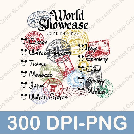 World Showcase Png, Drink Passport Png, Disney Trip Png, Disney Vacation Png, Disneyland Drinking Png, EPCOT Map Png, Disneyworld Png