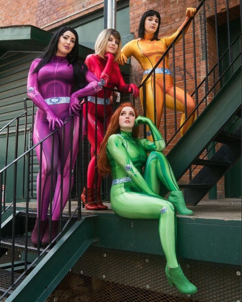Women Girls Totally Spies Cosplay Costume Spanex Zentai Clover Ewing  Samantha Simpson Alexandra Mandy Bodysuit Suit Jumpsuits