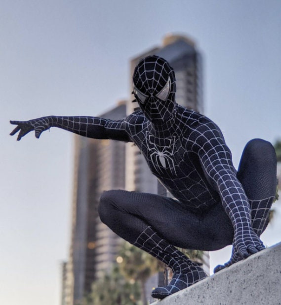 Black spiderman costume Etsy Nederland