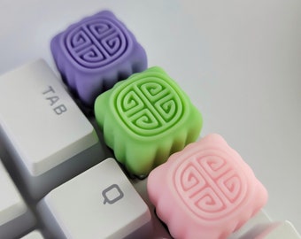 Artisan Mooncake Keycap, Matte Finish, Smooth Texture, Cherry MX, Gateron, Kailh, Razer - Snow Skin