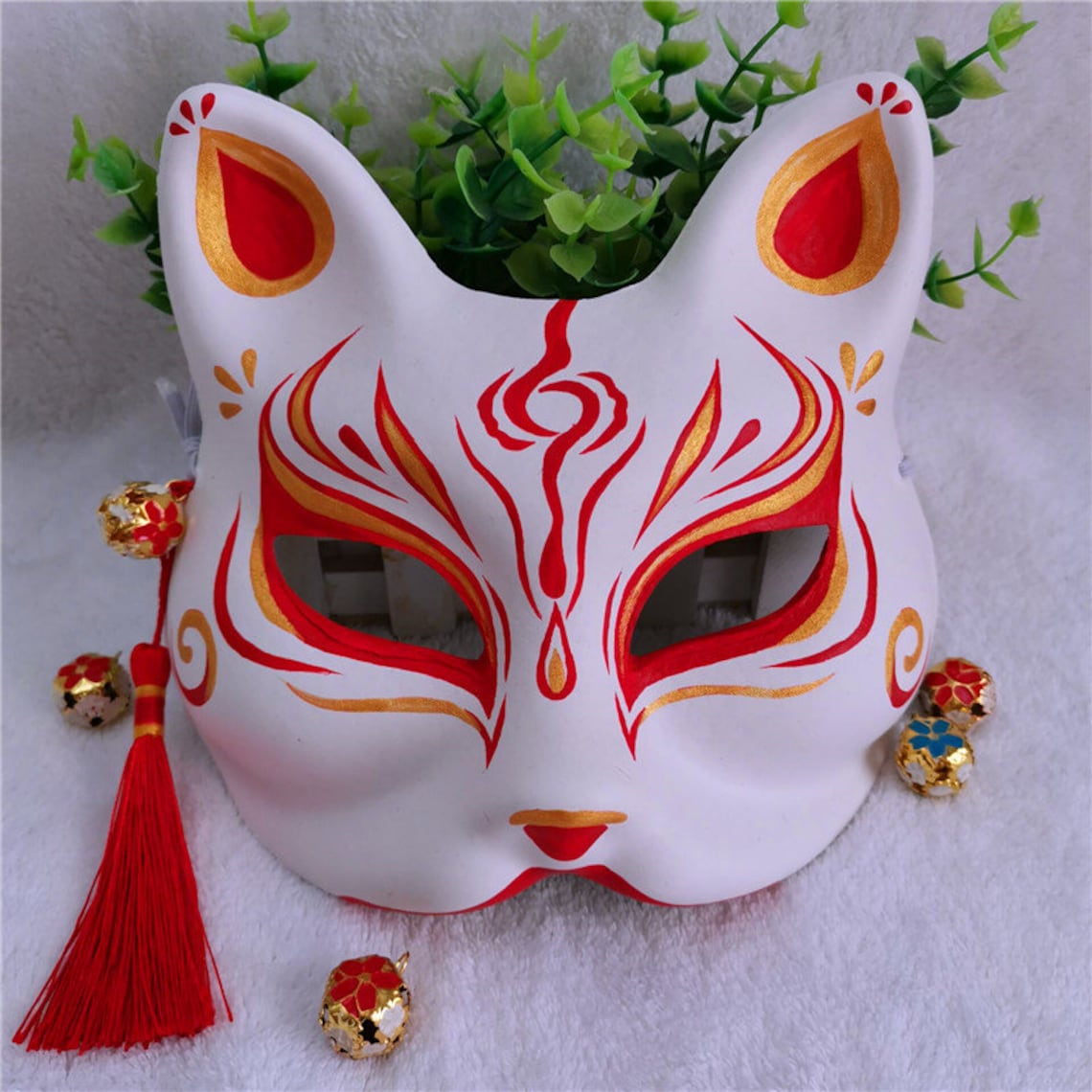 Fox Cat Mask Kitsune Hand-painted Anime Manga Movie Cosplay | Etsy